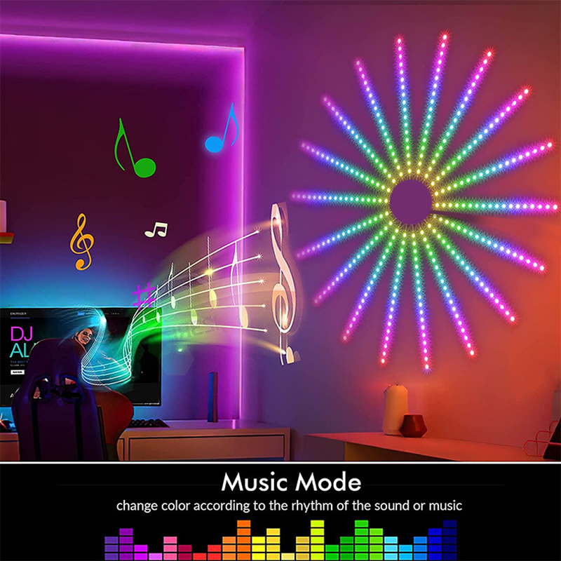 Firework Strip Light Kit Dream Color Music Bluetooth USB LED Set